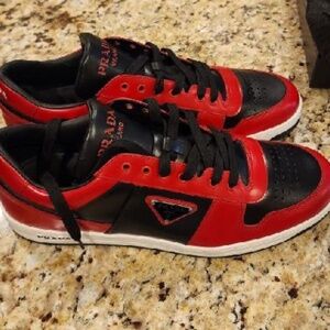 Prada Downtown Leather Sneakers